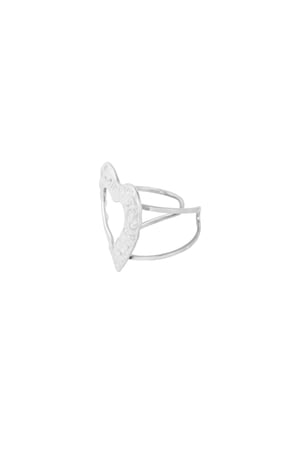 Textured Love ring - Silver Color color h5 Picture2