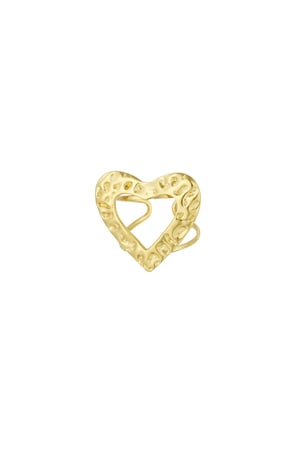 Textured Love ring - Gold color h5 