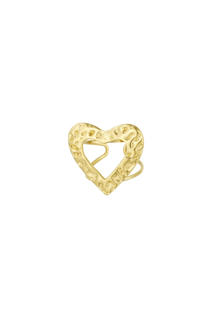 Textured Love ring - Gold color 