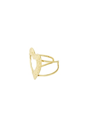 Textured Love ring - Gold color h5 Picture3