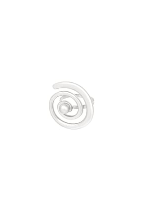 Swirly Pearl ring - Silver Color color h5 