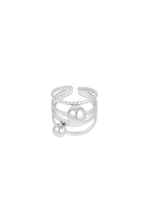 Layered Rings ring - Silver Color color h5 