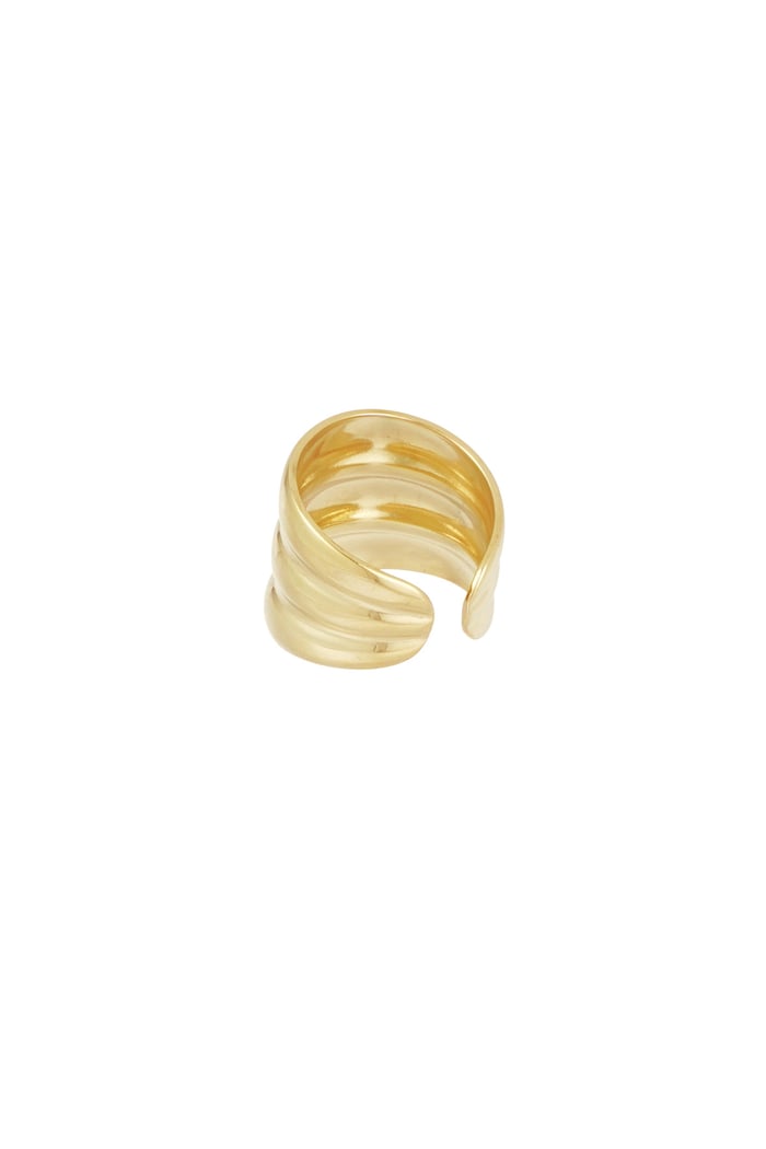 Three in a Row ring - Gold color Picture3