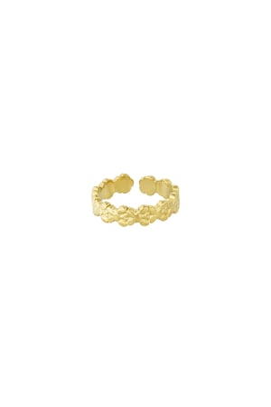 Ring shimmer flower - Gold color h5 