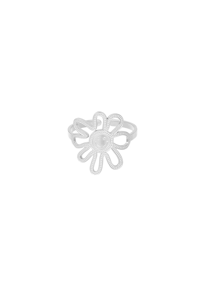 Happy Flowergirl ring - Silver Color color 