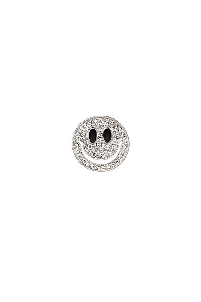 Smile brooch - Silver Color color 