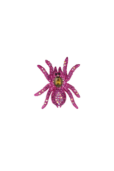 Glimmer spider brooch - fuchsia 2