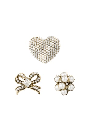 Glamour brooches - white Gold color h5 