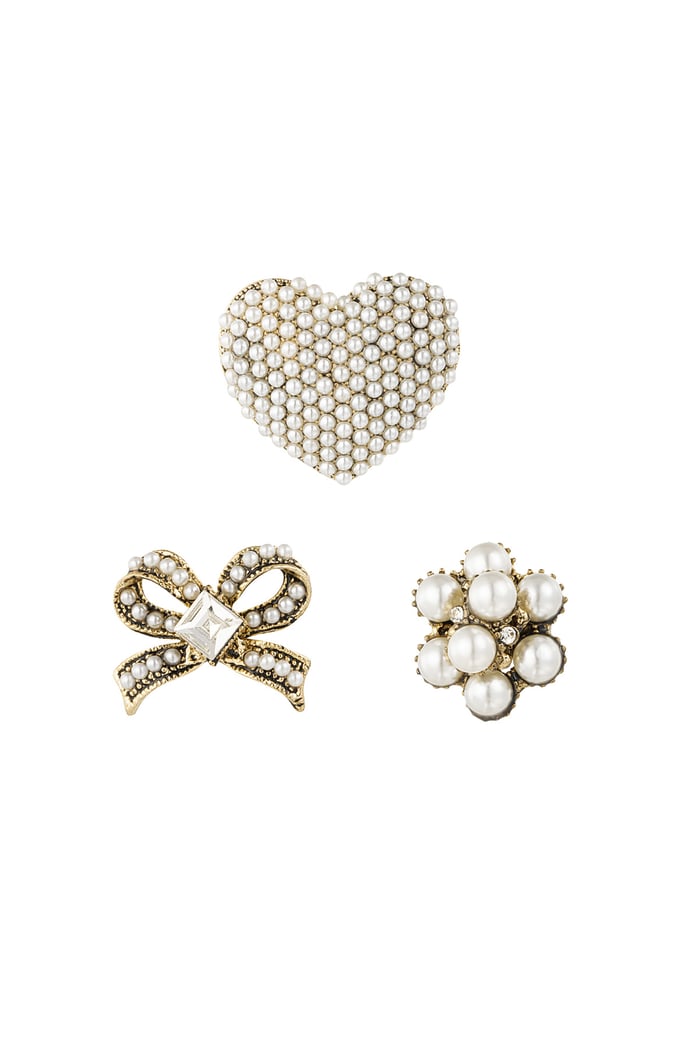 Glamour brooches - white Gold color 