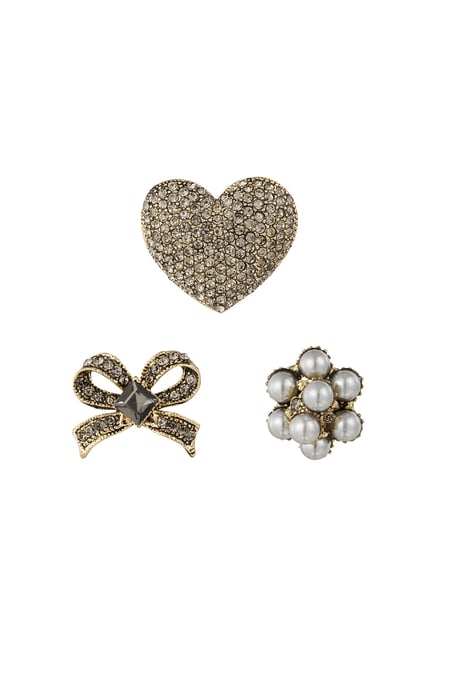 Brooches trio bow baby - champagne 2