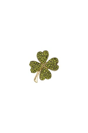 Brooch four-leaf clover - green h5 