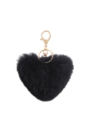 Keychain heart to fluff - Black h5 