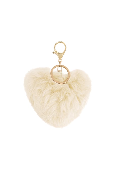 Keychain heart to fluff - Off white 2