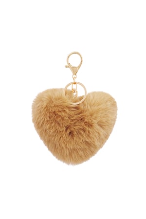 Keychain heart to fluff - Beige h5 