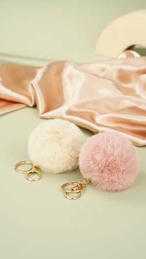 Puffy ball keyring - Pink gold color h5 Picture4