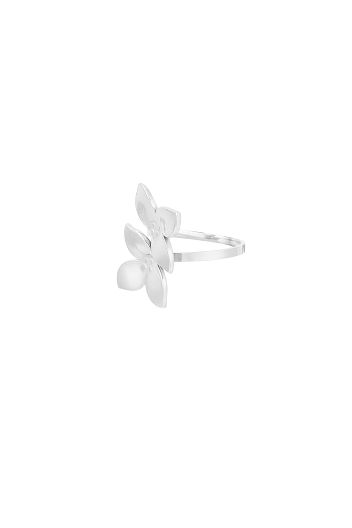 Ring flower duo - Silver color Picture3