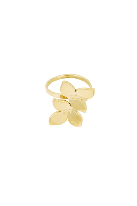 Ring flower duo - Gold color