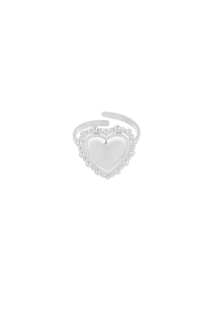 Bubble heart ring - Silver color h5 