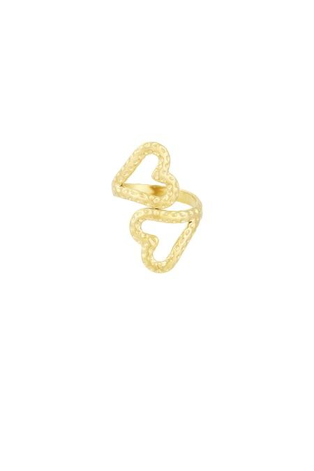 Double heart ring - Gold color