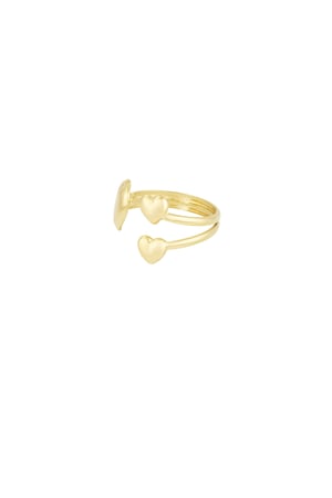 Heart trio ring - Gold color h5 Picture3