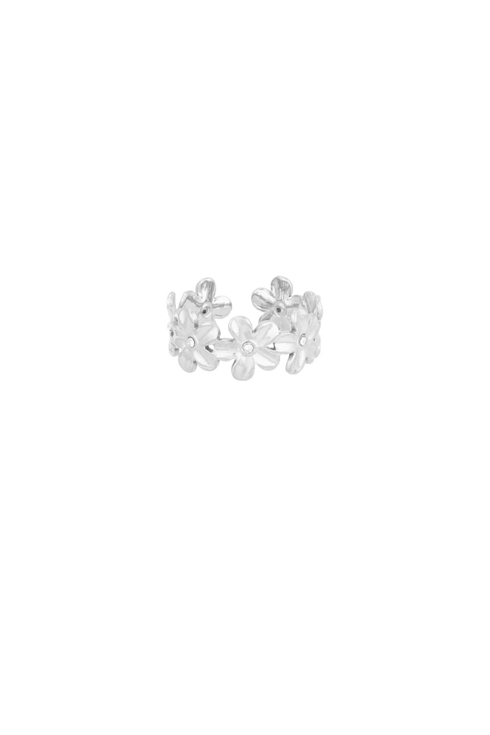 Infinite flowers ring - Silver color 