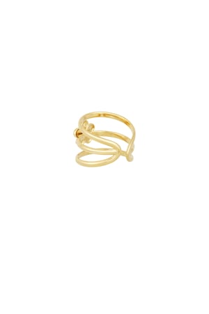 Flower stack ring - Gold color h5 Picture3