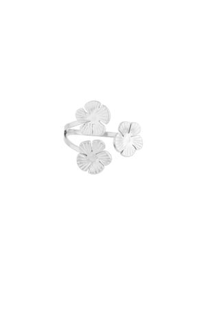 Anello trio floreale - Colore argento h5 