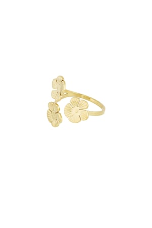 Floral trio ring - Gold color h5 Picture3