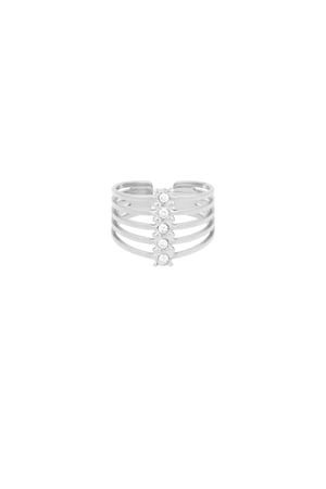 Stacked sparkle ring - Silver color h5 