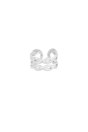 Layered swirl ring - Silver color h5 