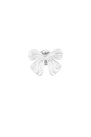 Brooch simple bow - Silver color h5 