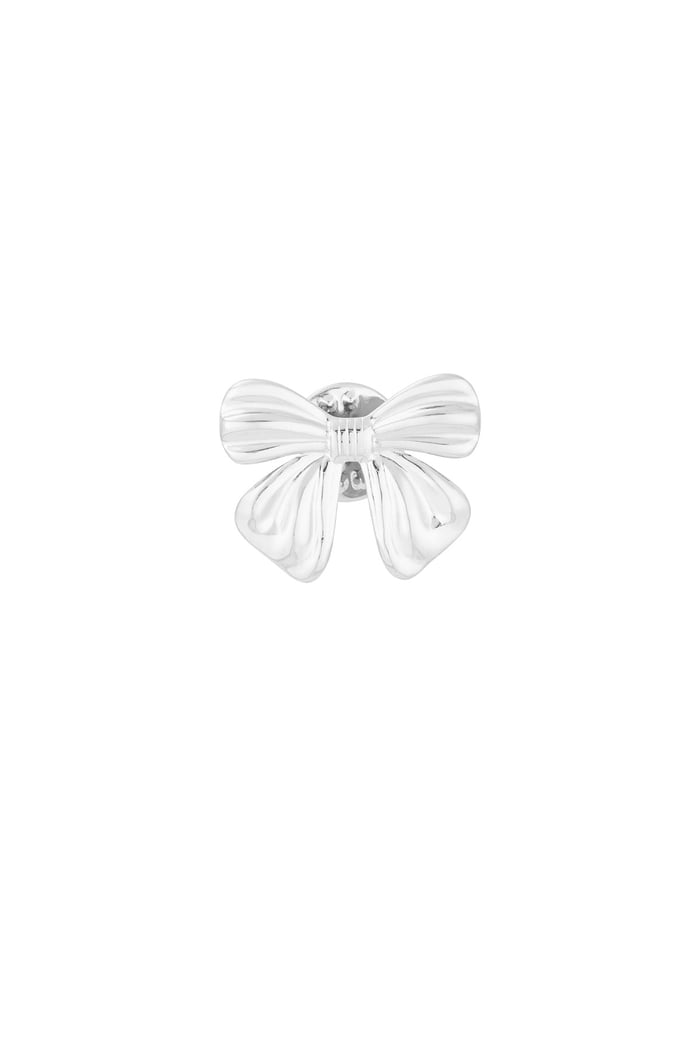 Brooch simple bow - Silver color 