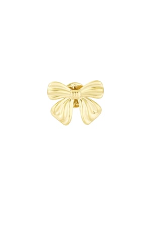 Brooch simple bow - Gold color h5 