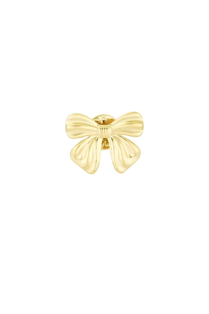 Brooch simple bow - Gold color 