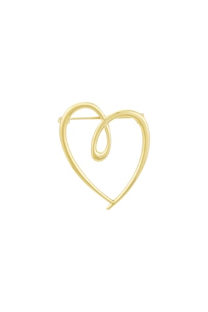 Brooch crazy heart - Gold color h5 