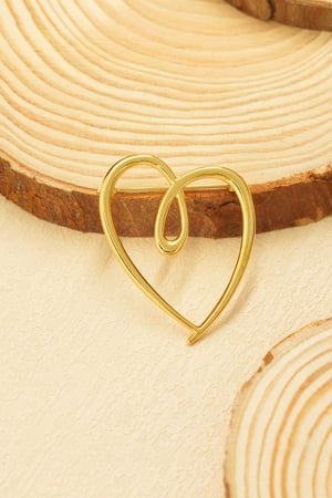 Brooch crazy heart - Gold color h5 Picture4