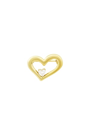 Brooch bling heart - Gold color h5 