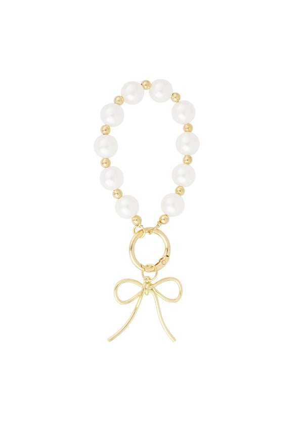Bow bliss pendant - White gold color 2