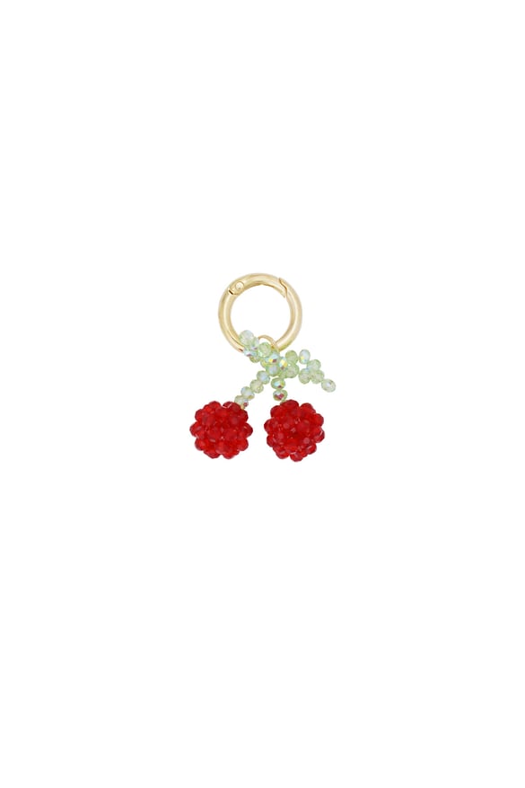 Cherry charm pendant - Red &amp; green