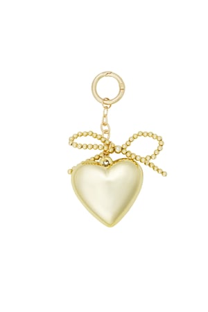 Bow & heart pendant - Gold color h5 