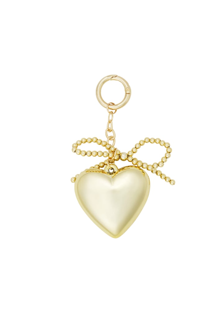 Bow & heart pendant - Gold color 