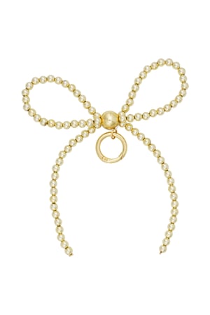 Beaded bow pendant - Gold color h5 