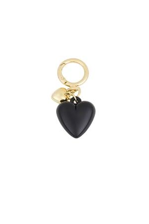 Double heart pendant - Black h5 