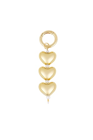 Pendant hearts and pearls - Gold color h5 