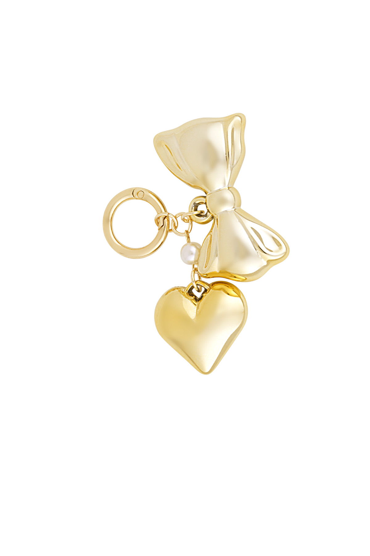 Accessory pendant bow pearl heart - Gold color