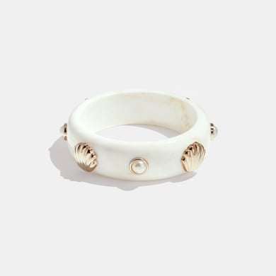 1 Piece Retro Shell Shape Resin Bangle h5 