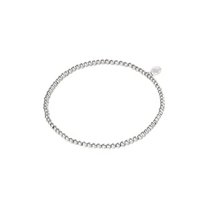 Bracelet Small Beads Silver Color Stainless Steel-2.5MM h5 