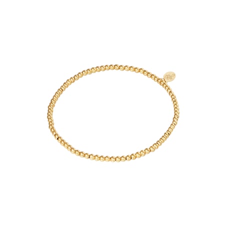 Armband kleine Perlen Goldfarbe Edelstahl-2,5MM