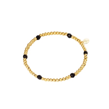 Bracelet Diamond Beads Gold Color Stainless Steel