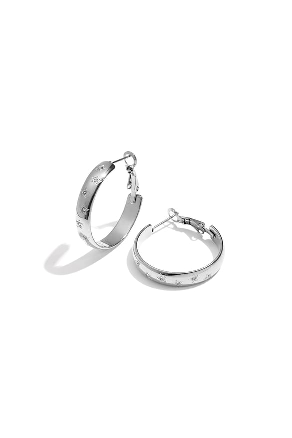 Stainless Steel Hoop Earrings Star Casual Daily Simple Series Women's jewelry